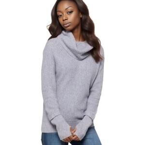 Market & Spruce Cowl Neck Waffle Stitch Sweater in Gray NWT Petite 2XL
